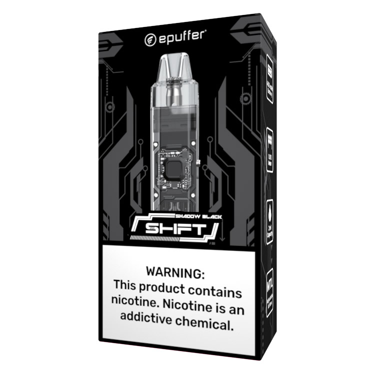 ePuffer SHIFT Stealth Black Vape POD Mod Vaporizer Rechargeable Vape