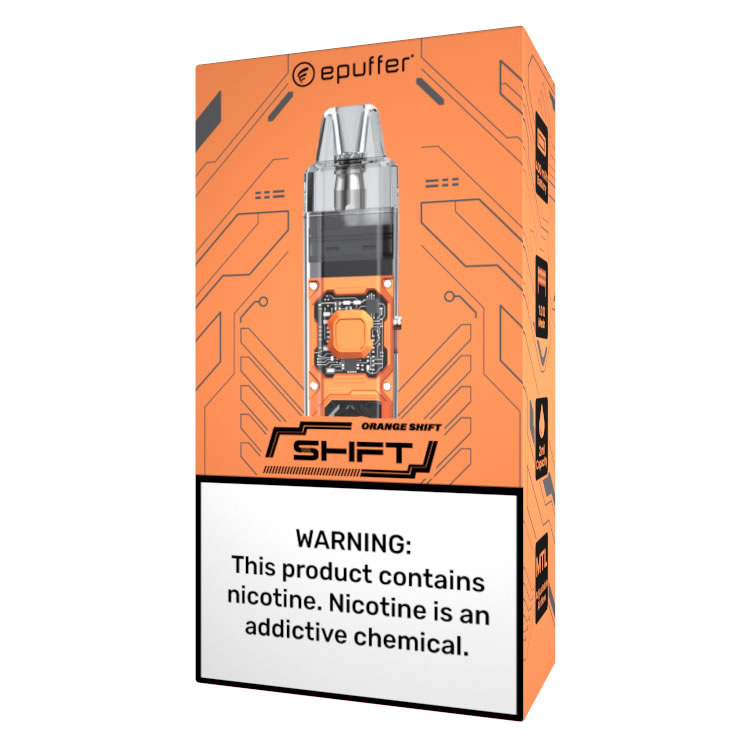 ePuffer SHIFT Orange Vape POD Mod Vaporizer Rechargeable Vape Pod