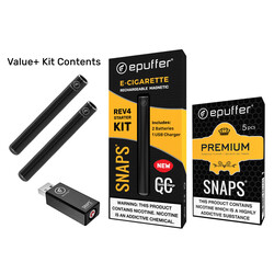 epuffer snaps ecigarette tobacco kit black