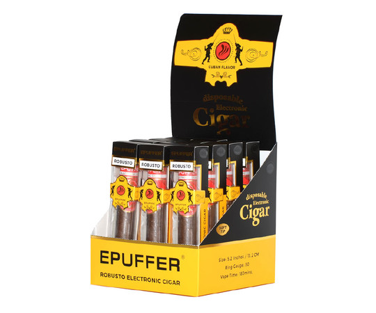 EPUFFER – Cigare électronique Robusto Blue Havana, saveur de cigares cubains  de qualité supérieure, embout en liège souple, sans nicotine : :  Hygiène et Santé